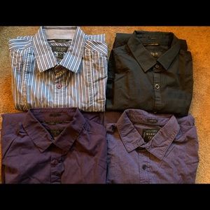 4 Guess Long sleeve dress shirts size Small. 3 are “slim fit.” Good/used